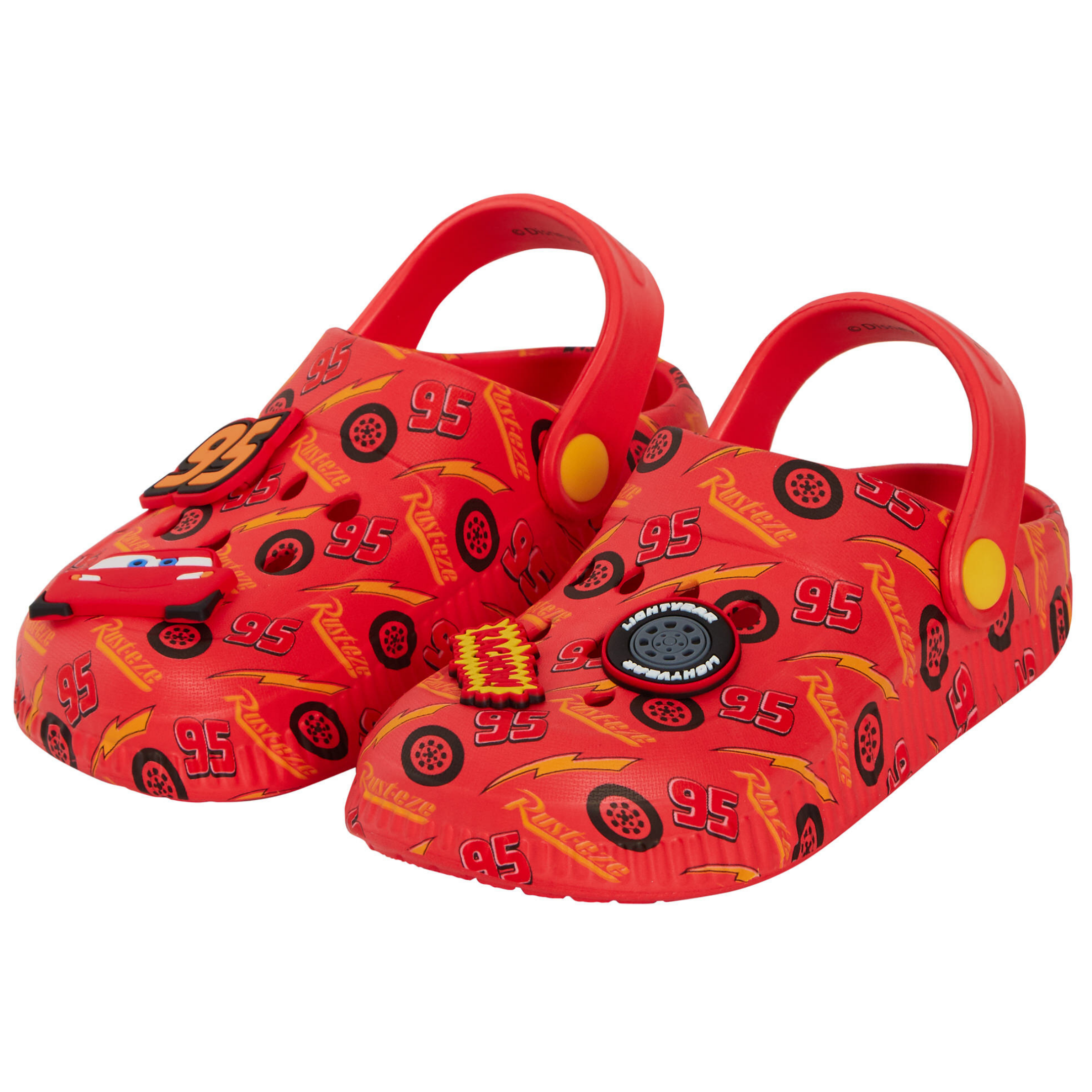 Boys Disney Cars Clogs + Charms Kids Sandals Lightning McQueen Sliders + Strap