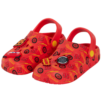 Boys Disney Cars Clogs + Charms Kids Sandals Lightning McQueen Sliders + Strap