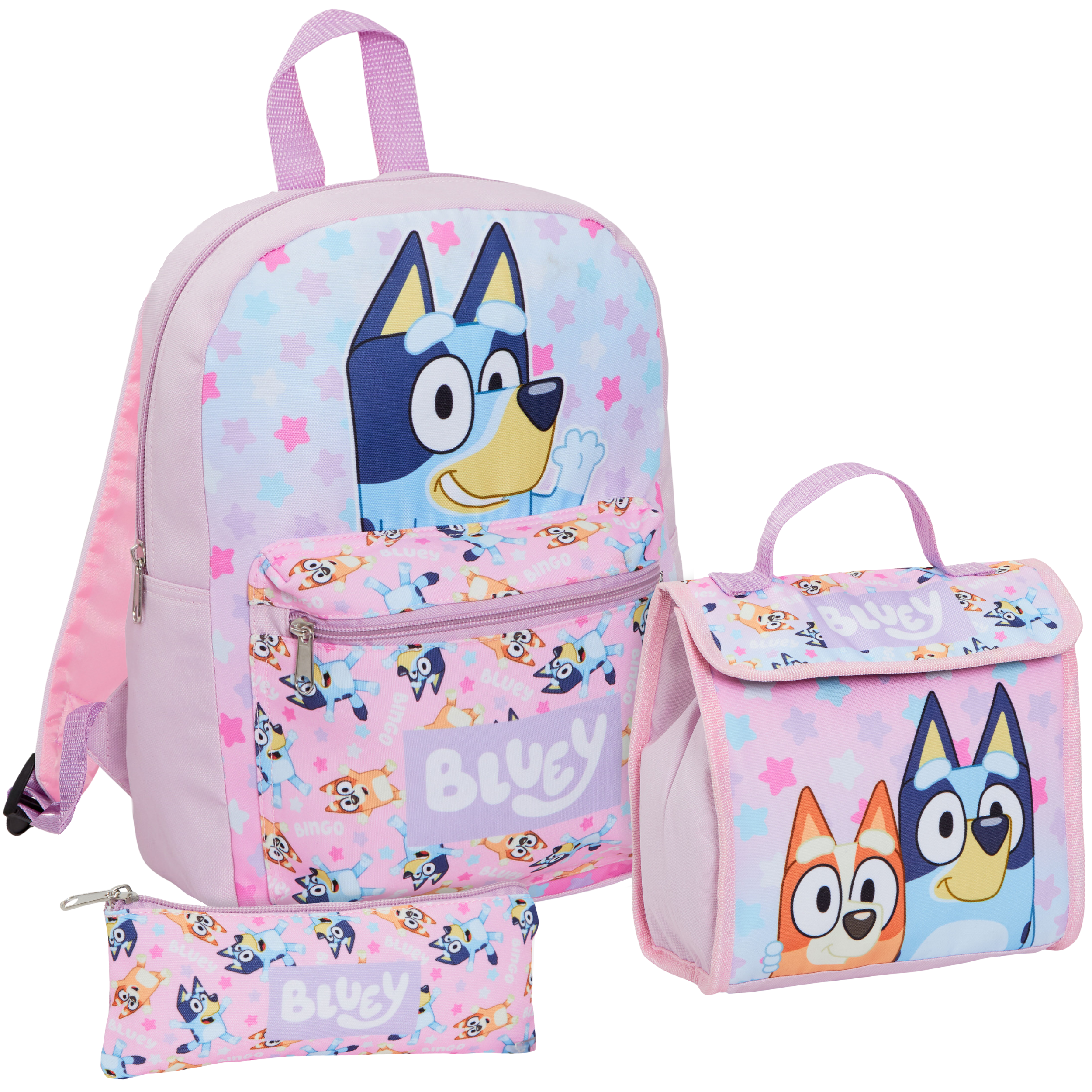 Bluey Backpack + Lunch Bag + Pencil Case Girls 3 Piece Bluey School Bag Set Gift