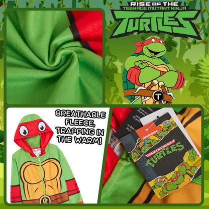 Boys Teenage Mutant Ninja Turtles Dress Up All In One Raphael Fleece Pjs Pyjamas