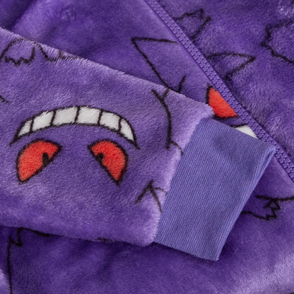 Kids Pokemon Hooded All In One Pikachu Charmander Gengar Onesie Fleece Pjs Loungewear