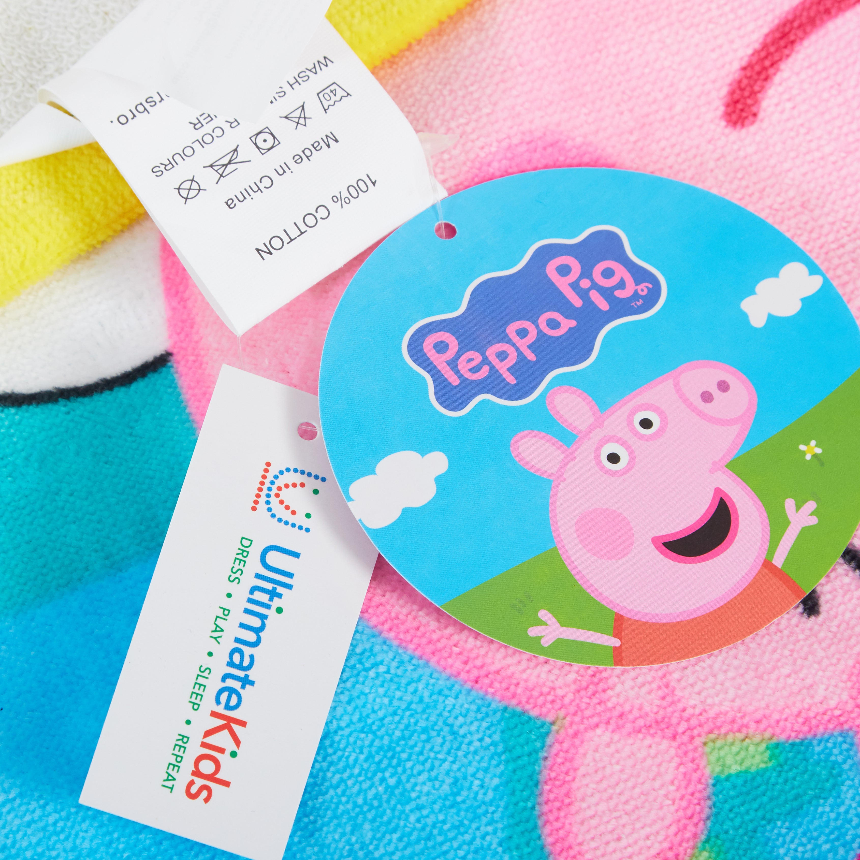 Peppa Pig Hooded Towel Girls 100% Cotton Poncho Kids Beach Bath Towel Swim Robe