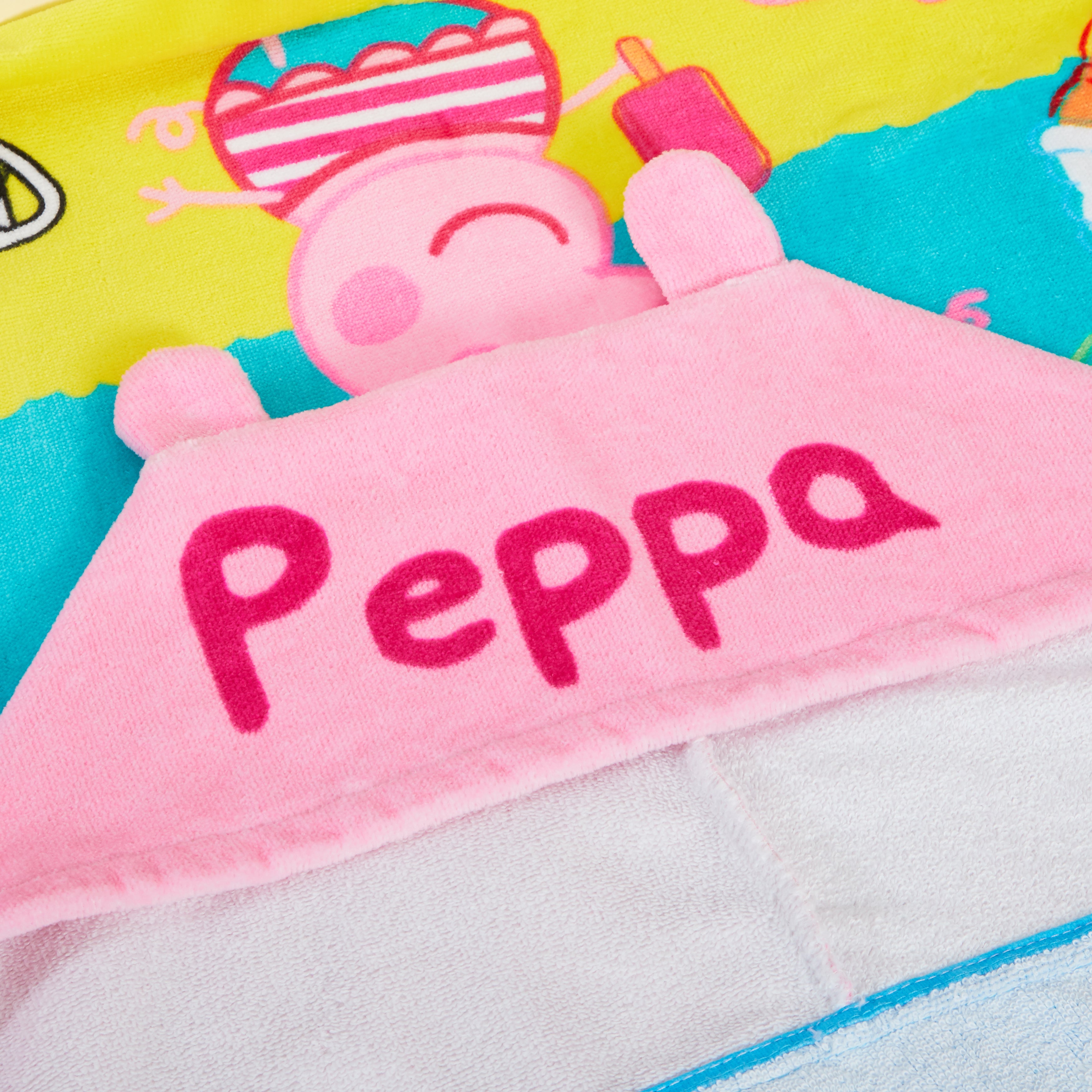 Peppa Pig Hooded Towel Girls 100% Cotton Poncho Kids Beach Bath Towel Swim Robe