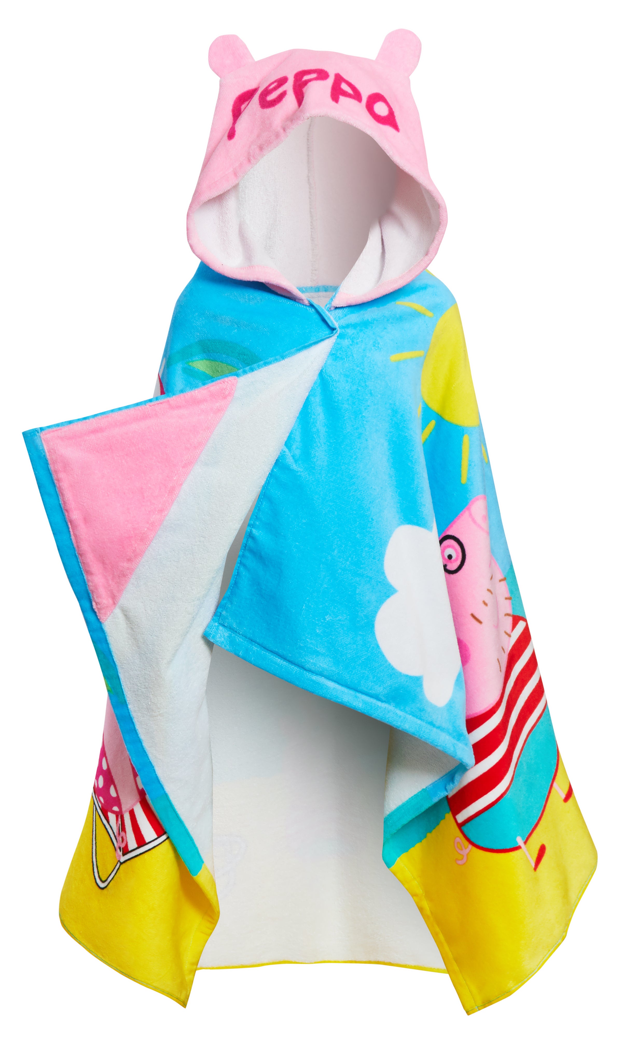 Peppa Pig Hooded Towel Girls 100% Cotton Poncho Kids Beach Bath Towel Swim Robe