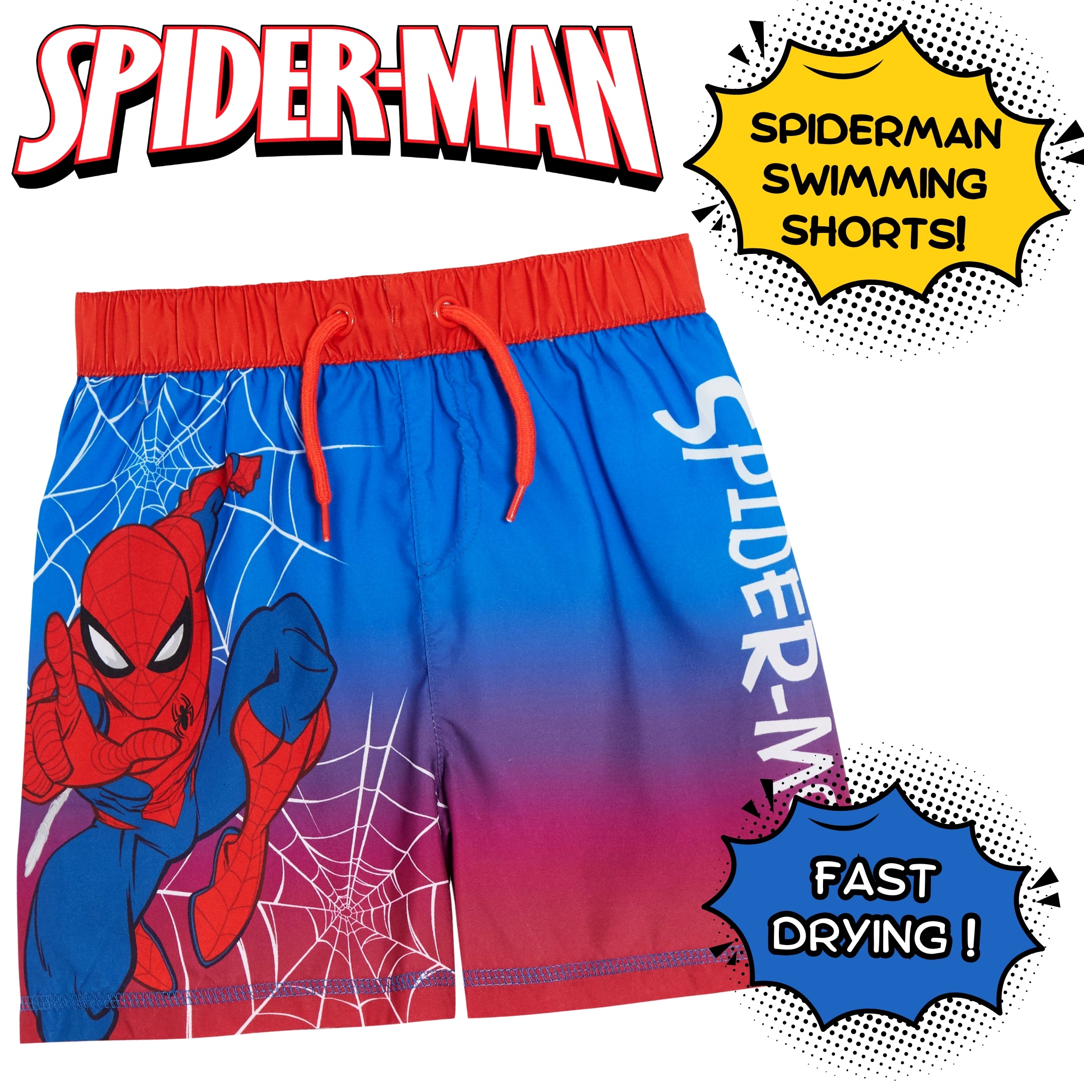 Boys Spiderman Swim Shorts Marvel Swimming Shorts Trunks Holiday Board Shorts