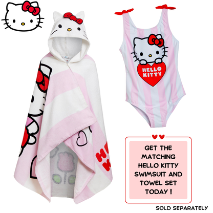 Hello Kitty Hooded Towel With 3D Hood Girls Poncho Cotton Beach Towel Bath Towel Changing Robe