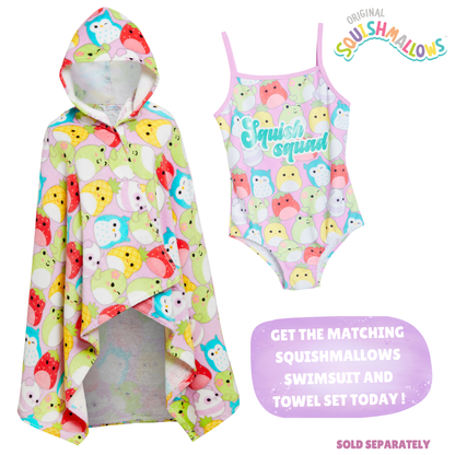 Kids Squishmallows Hooded Towel Girls Poncho 100% Cottton Beach Towel Bath Towel Changing Wrap