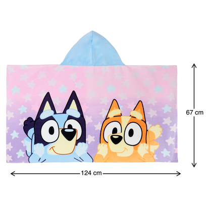 Girls Bluey Hooded Towel For Kids Poncho Bingo Beach Towel Bath Towel Swimming Changing Robe