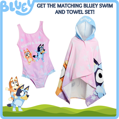Girls Bluey Swimming Costume Kids Bluey Holiday Swimwear One Piece Swimsuit Pool