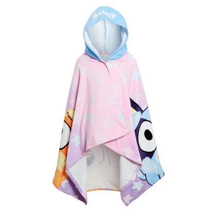 Girls Bluey Hooded Towel For Kids Poncho Bingo Beach Towel Bath Towel Swimming Changing Robe