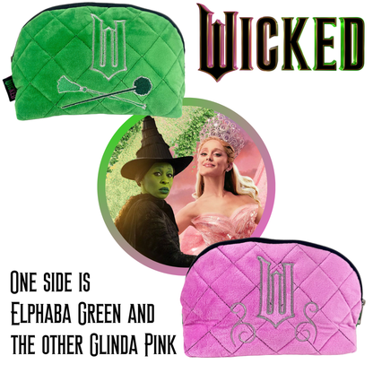Wicked Quilted Velvet Make Up Bag Girls Womens Cosmetic Toiletries Pencil Case
