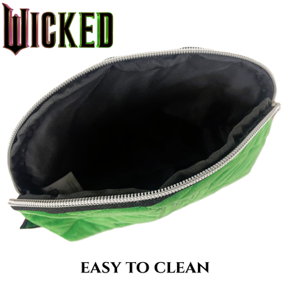 Wicked Quilted Velvet Make Up Bag Girls Womens Cosmetic Toiletries Pencil Case