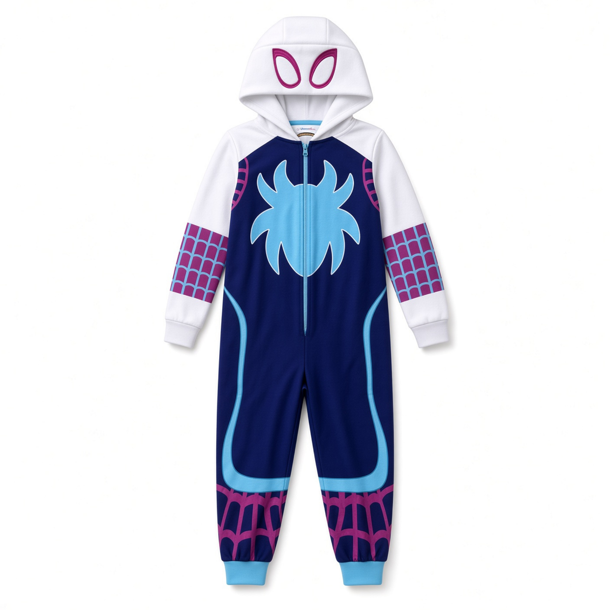 Girls Bluey All In One Dress Up 3D Hood Pyjamas For Kids Fleece Pjs Nightwear