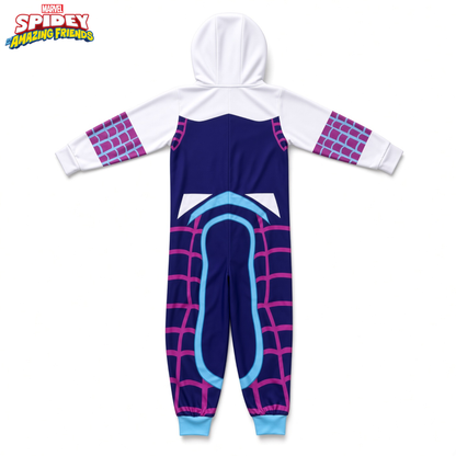 Girls Bluey All In One Dress Up 3D Hood Pyjamas For Kids Fleece Pjs Nightwear