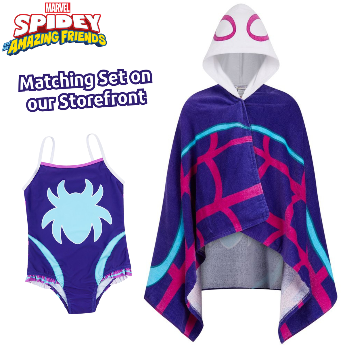 Girls Ghost-Spider Swimming Costume Spidey & Friends One Piece Swimsuit