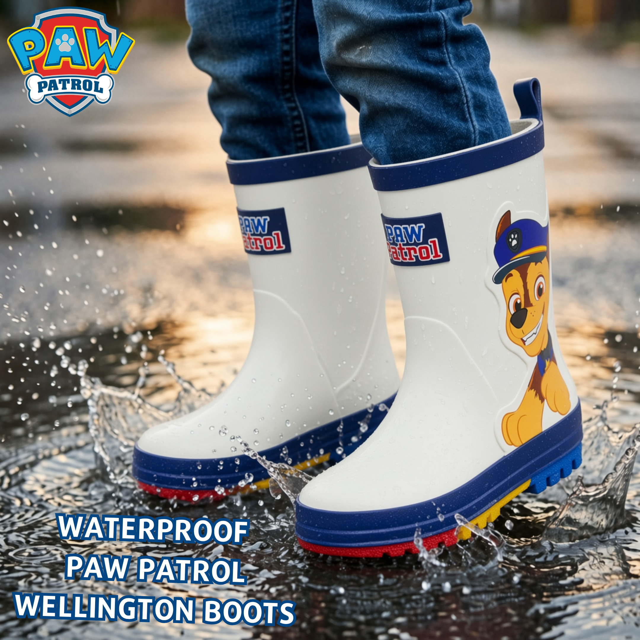 PAW Patrol Wellies Rubber Wellington Boots For Kids Boys Chase Marshall Rain Snow Boots