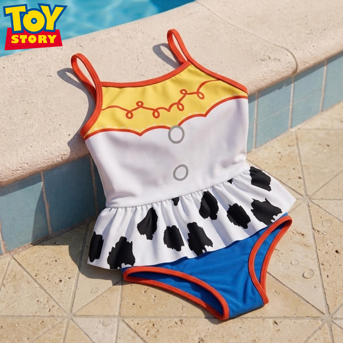 Disney Toy Story Jessie Swimming Costume Girls Swimsuit One Piece Swimwear