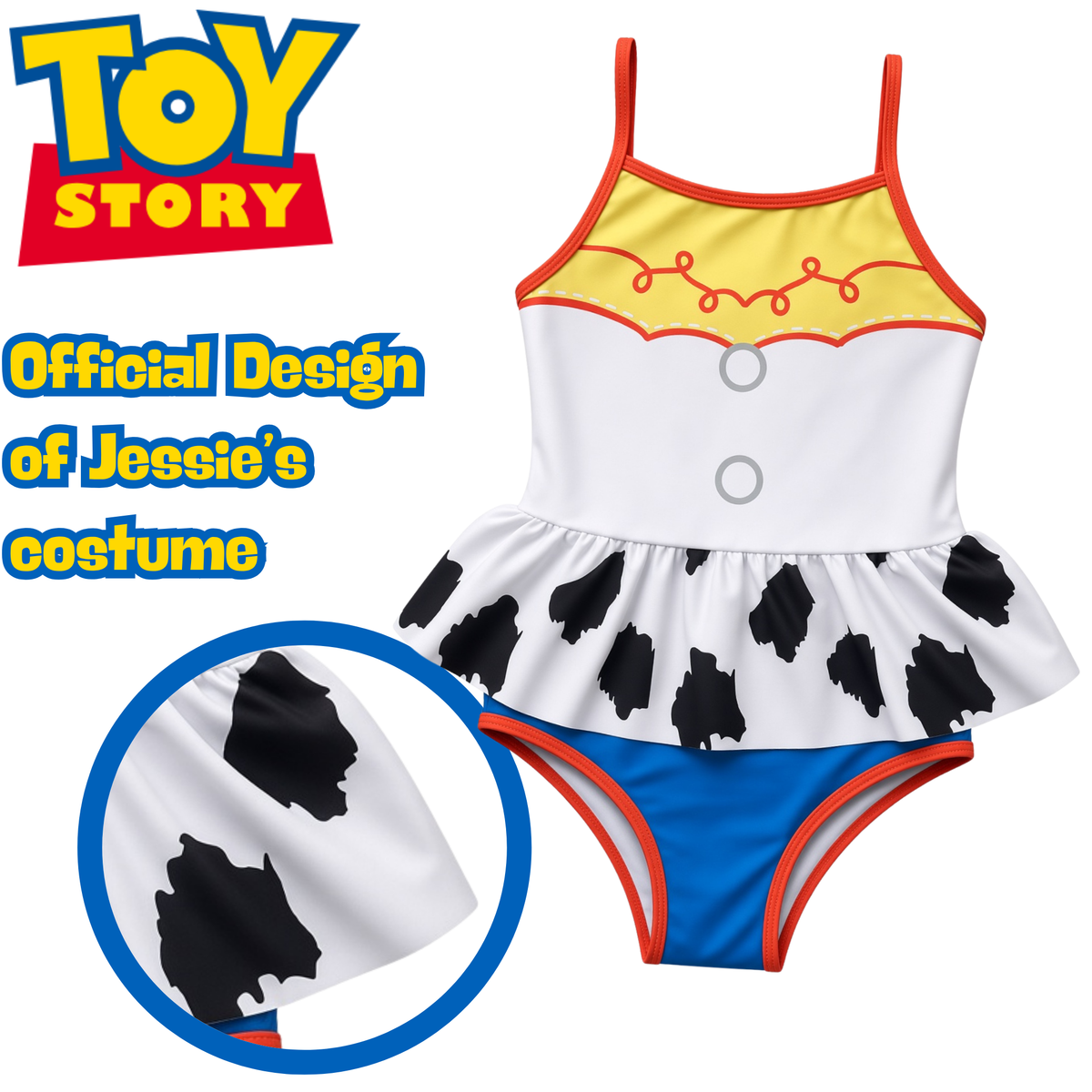 Disney Toy Story Jessie Swimming Costume Girls Swimsuit One Piece Swimwear