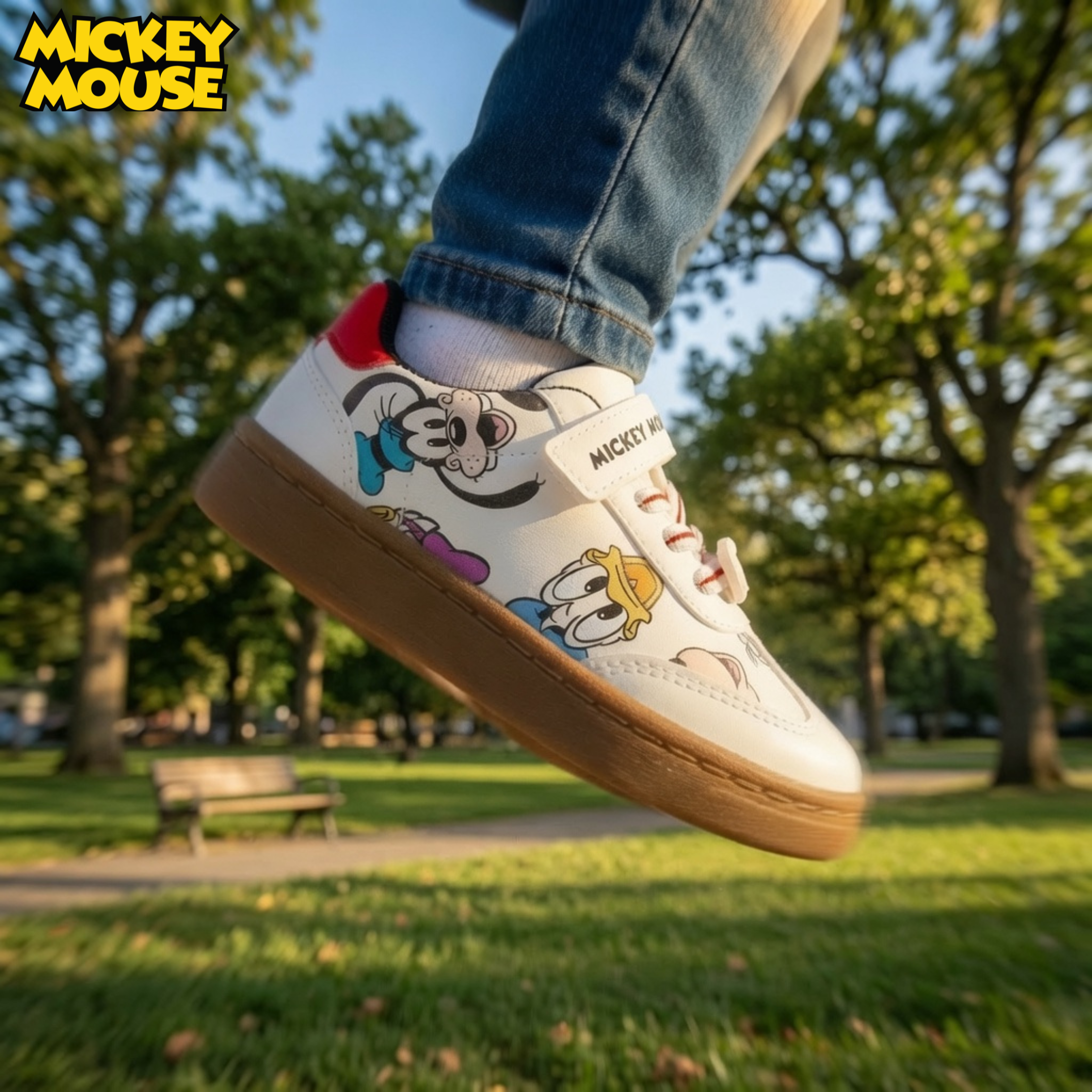 Disney Mickey Mouse & Friends Trainers For Kids Boys Girls Sports Shoes Casual Sneakers Gum Soles