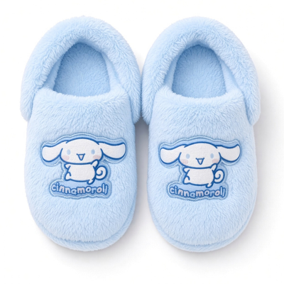 Hello Kitty Slippers Girls Fur Sliders Kuromi Cinnamroll House Shoes Fluffy Mules