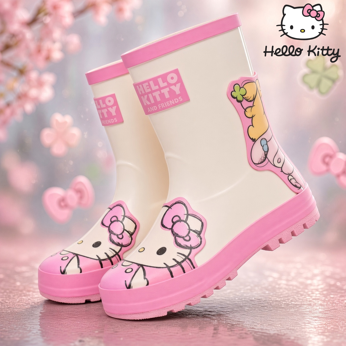 Hello Kitty Wellies Rubber Wellington Boots For Kids Girls Kuromi My Melody Rain Snow Boots