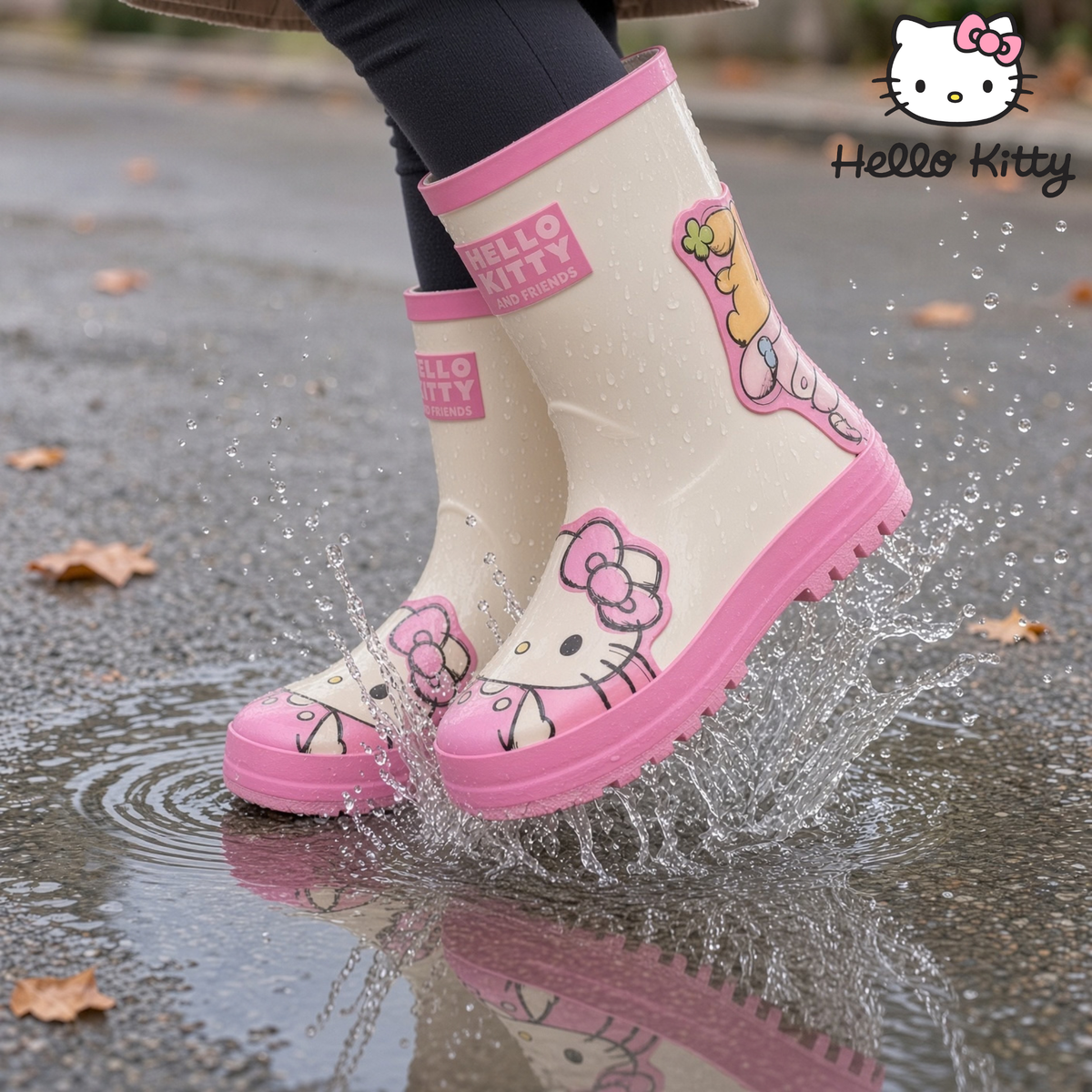 Hello Kitty Wellies Rubber Wellington Boots For Kids Girls Kuromi My Melody Rain Snow Boots