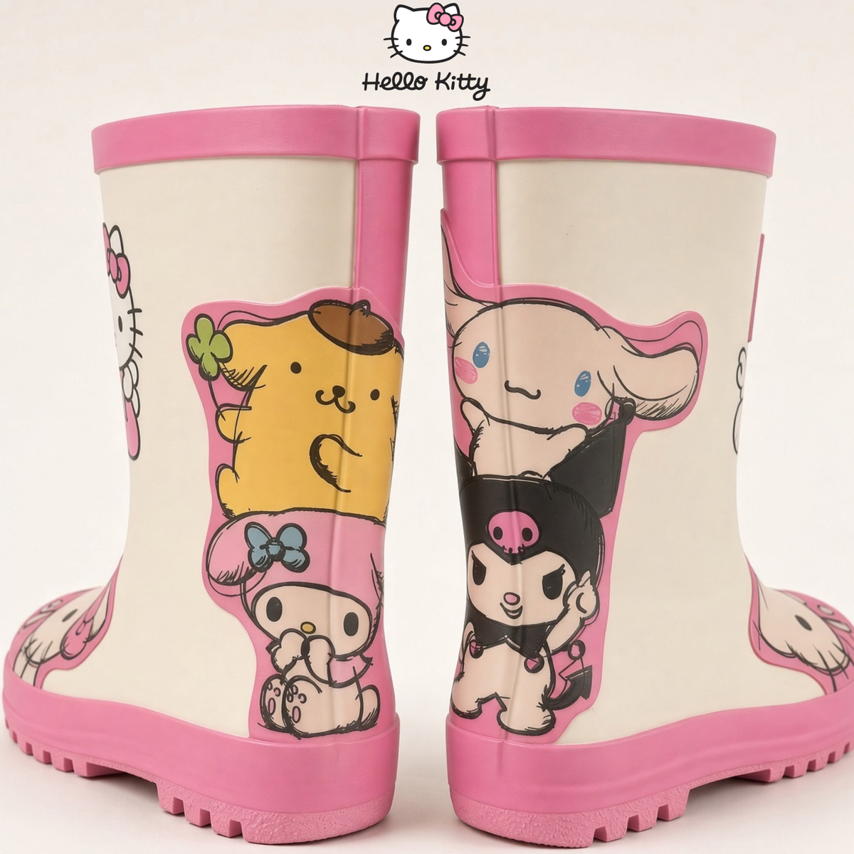 Hello Kitty Wellies Rubber Wellington Boots For Kids Girls Kuromi My Melody Rain Snow Boots