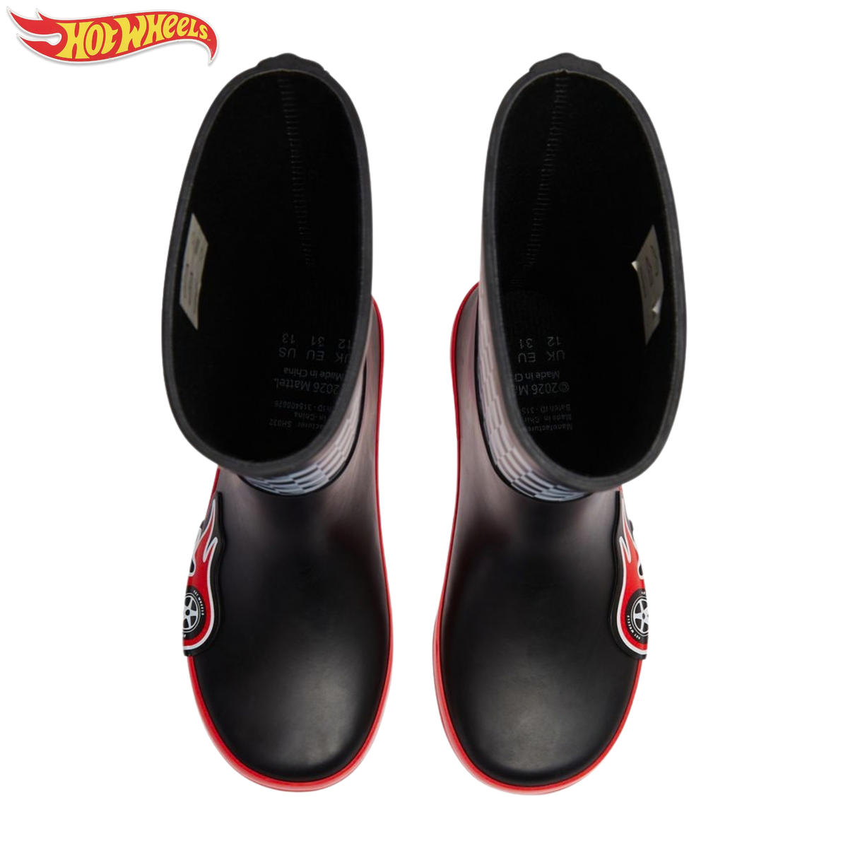 Hot Wheels Wellies Rubber Wellington Boots For Kids Racing Car Driver Boots
