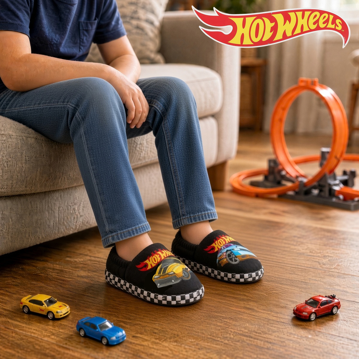 Boys Hot Wheels Slippers For Kids Racing Cars Driver Slipper Mules House Shoes