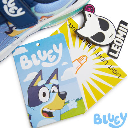 Bluey Light Up Trainers For Girls Puppy Easy Fasten Sports Shoe With LED Lights