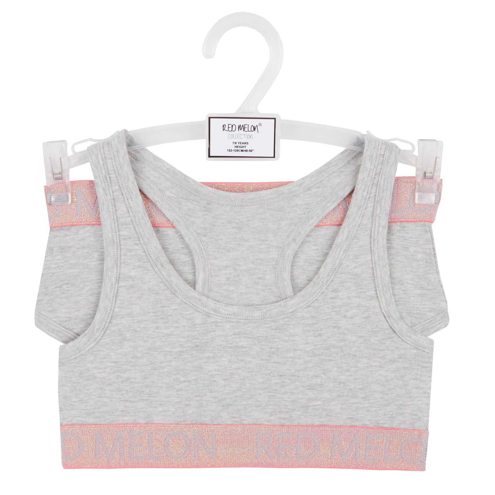 Girls Crop Top Vest Training Bra + Briefs Knickers Set Elasticated Cotton Pack