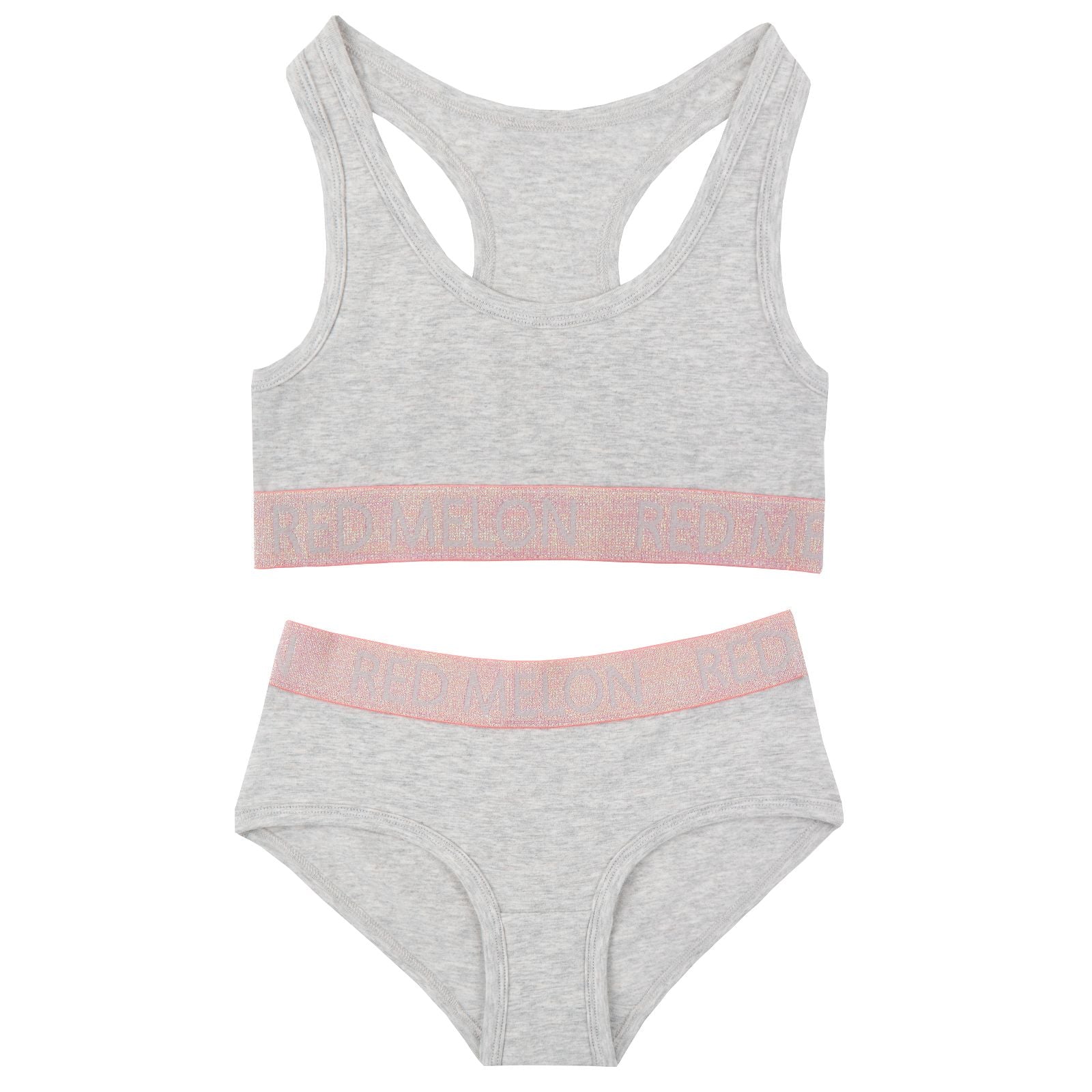 Girls Crop Top Vest Training Bra + Briefs Knickers Set Elasticated Cotton Pack