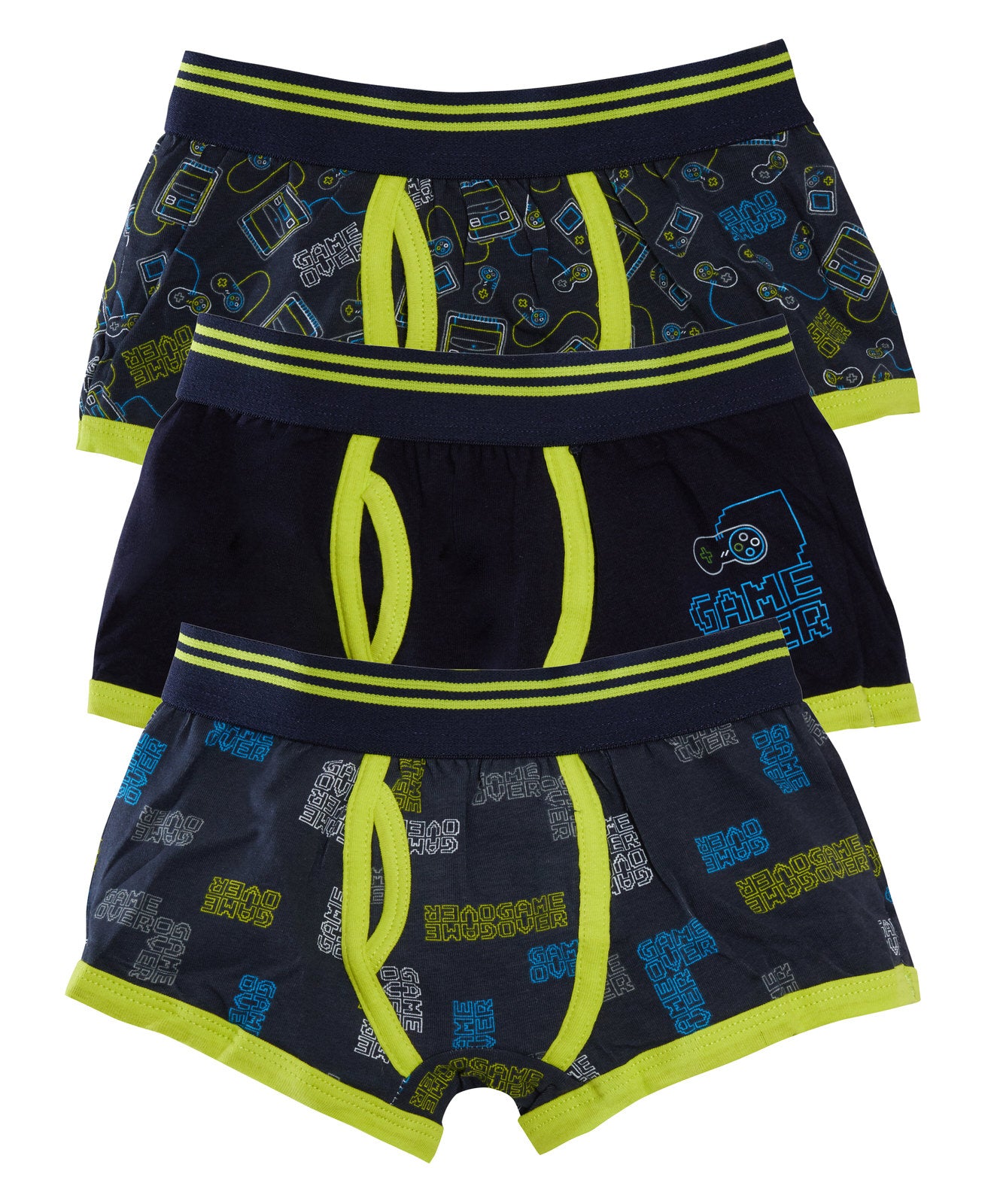 Boys 3 Pack Boxer Shorts Kids Underwear Football Gamer Camo Trunks Pants Briefs