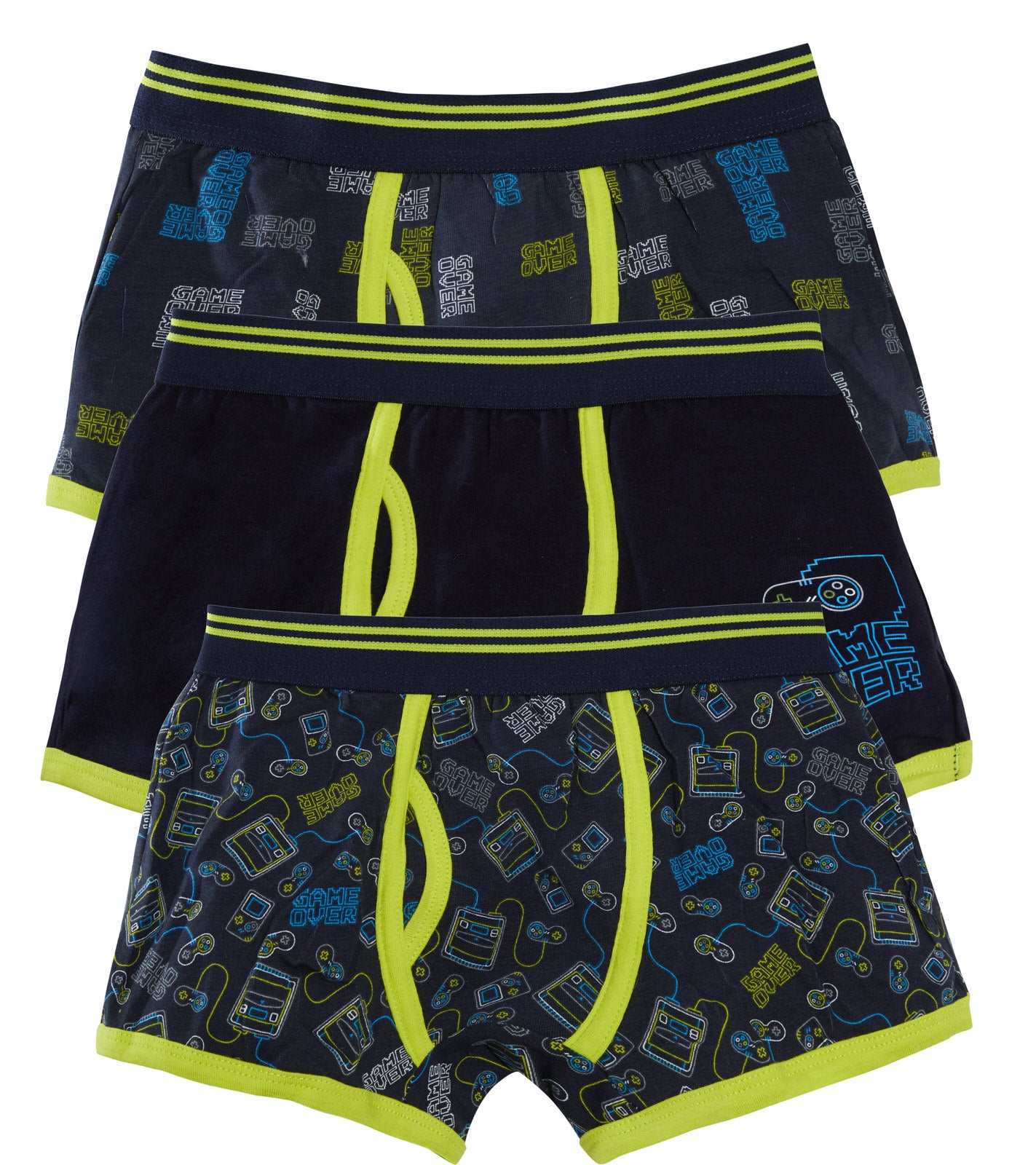 Boys 3 Pack Boxer Shorts Kids Underwear Football Gamer Camo Trunks Pants Briefs
