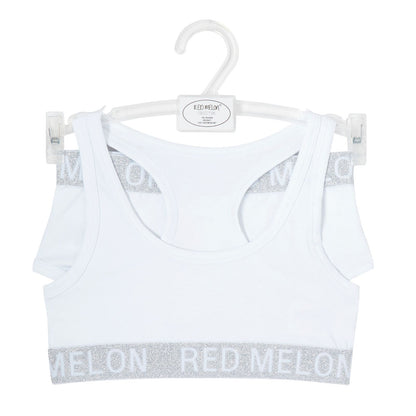 Girls Crop Top Vest Training Bra + Briefs Knickers Set Elasticated Cotton Pack