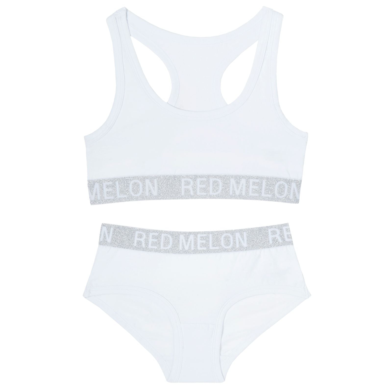 Girls Crop Top Vest Training Bra + Briefs Knickers Set Elasticated Cotton Pack