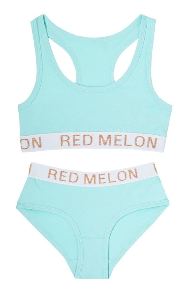 Girls Crop Top Vest Training Bra + Briefs Knickers Set Elasticated Cotton Pack