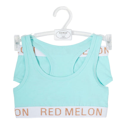 Girls Crop Top Vest Training Bra + Briefs Knickers Set Elasticated Cotton Pack