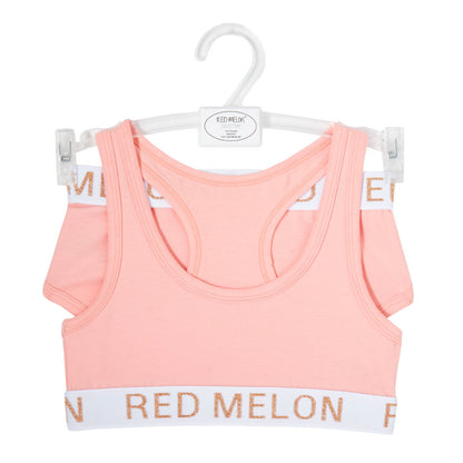 Girls Crop Top Vest Training Bra + Briefs Knickers Set Elasticated Cotton Pack