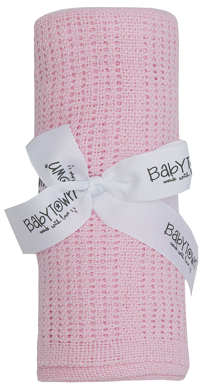 Lora Dora Baby Cellular Blanket for Newborn Boys and Girls 100% Pure Cotton Extra Soft for Cot Crib Moses Baskets Pushchairs Prams