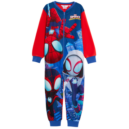 Spidey And His Amazing Friends Fleece All In One Kids Marvel Pyjamas Nightwear