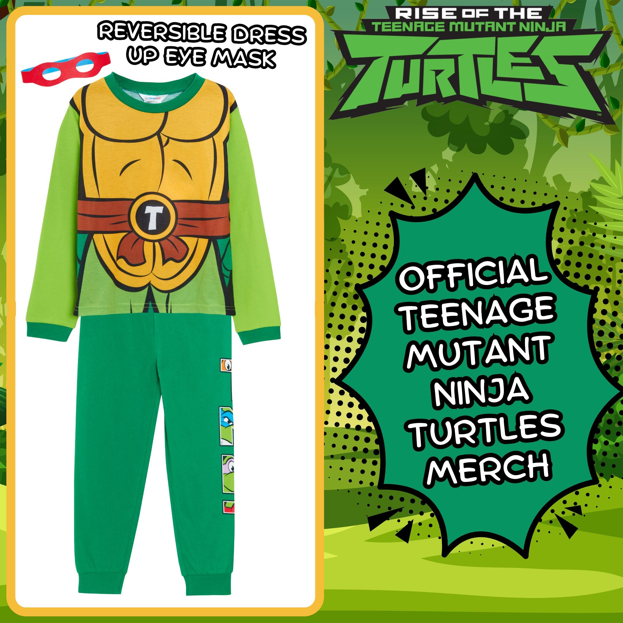 Boys Teenage Mutant Ninja Turtles Pyjamas TMNT Dress Up Pjs Full Length Pyjamas
