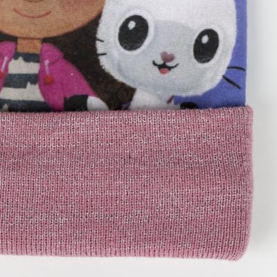 Girls Gabby's Dollhouse Bobble Hat + Gloves Winter Set Kids Gabbys 2 Piece Set
