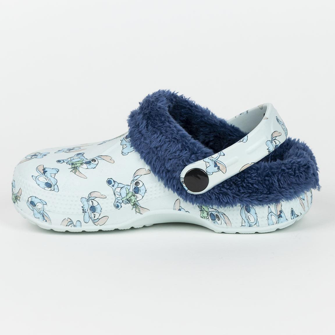 Kids Disney Stitch Clogs Fur Lined Borg Removeable Fleece Slippers House Shoes