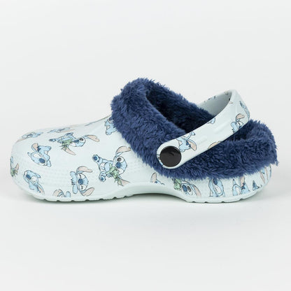 Kids Disney Stitch Clogs Fur Lined Borg Removeable Fleece Slippers House Shoes