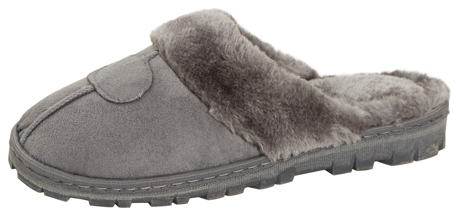 Womens Fleece Lined Slip On Mule Slippers Ladies Plush Faux Fur House Shoes Gift