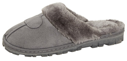 Womens Fleece Lined Slip On Mule Slippers Ladies Plush Faux Fur House Shoes Gift