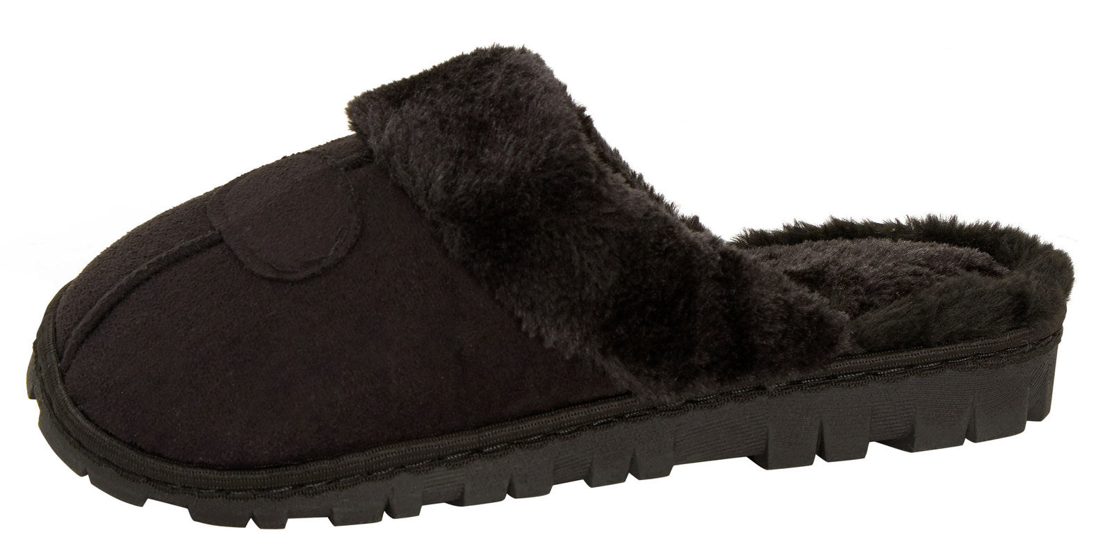Womens Fleece Lined Slip On Mule Slippers Ladies Plush Faux Fur House Shoes Gift