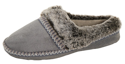 Womens Fleece Lined Slip On Mule Slippers Ladies Plush Faux Fur House Shoes Gift