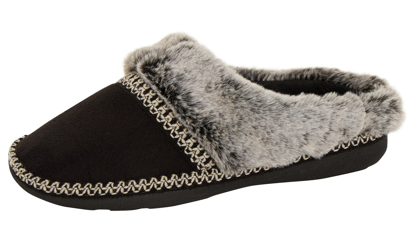 Womens Fleece Lined Slip On Mule Slippers Ladies Plush Faux Fur House Shoes Gift